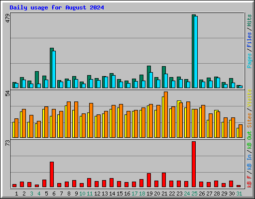 Daily usage for August 2024